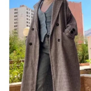 نوع پارچه: کشمیر پیردوپل(پیچازی)رنگ نسکافه ای و سفید